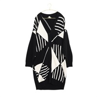 HERMES 愛馬仕 外套 喀什米爾 黑白拼色針織開襟衫