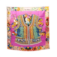 紫色系 絲綢 Costume de Fete Scarf 90 方巾【HERMES 愛馬仕】