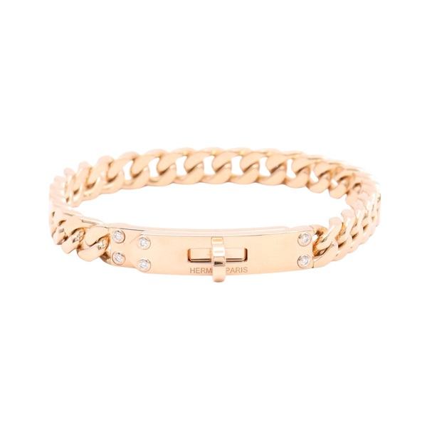 HERMES 愛馬仕 Kelly Gourmette 手環 18K玫瑰金 鑽石 H120435B