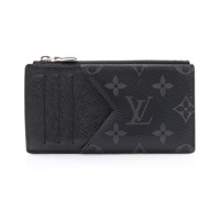 黑色 原花帆布 CoinCard Holder 拉鍊 零錢包【LOUIS VUITTON LV 路易威登】 M30839