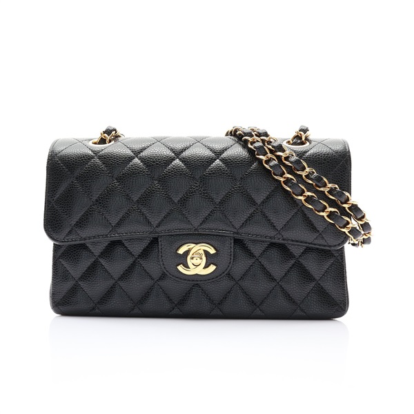 黑色 荔枝紋 牛皮 COCO 23 鍊帶 肩背包 金釦【CHANEL 香奈兒】 A01113