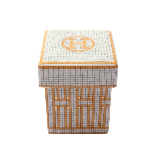 金色 馬賽克 陶瓷 Mosaique au 24 gold 糖罐【HERMES 愛馬仕】 P026061P