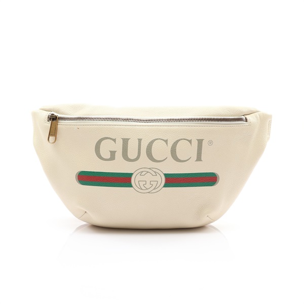 米白色 牛皮 胸包 腰包【GUCCI 古馳】 493869