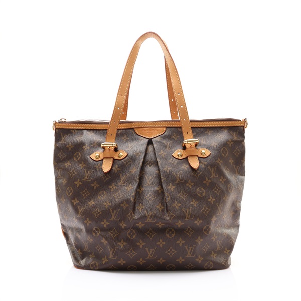 棕色 原花帆布 Palermo PM 手提包 缺背帶【LOUIS VUITTON LV 路易威登】 M40145