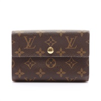 棕色 原花帆布 Portefeuille Alexandra 扣式中夾【LOUIS VUITTON LV 路易威登】 M60047