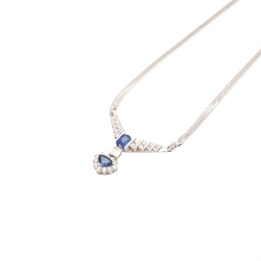 14K 藍寶石 項鏈 (鏈子折損)【JEWELRY 無品牌珠寶】 Sapphire 12.5g