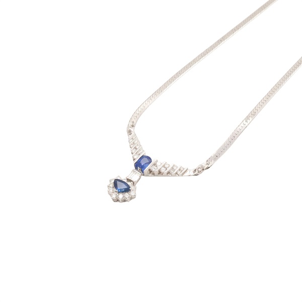 14K 藍寶石 項鏈 (鏈子折損)【JEWELRY 無品牌珠寶】 Sapphire 12.5g