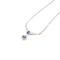 14K 藍寶石 項鏈 (鏈子折損)【JEWELRY 無品牌珠寶】 Sapphire 12.5g
