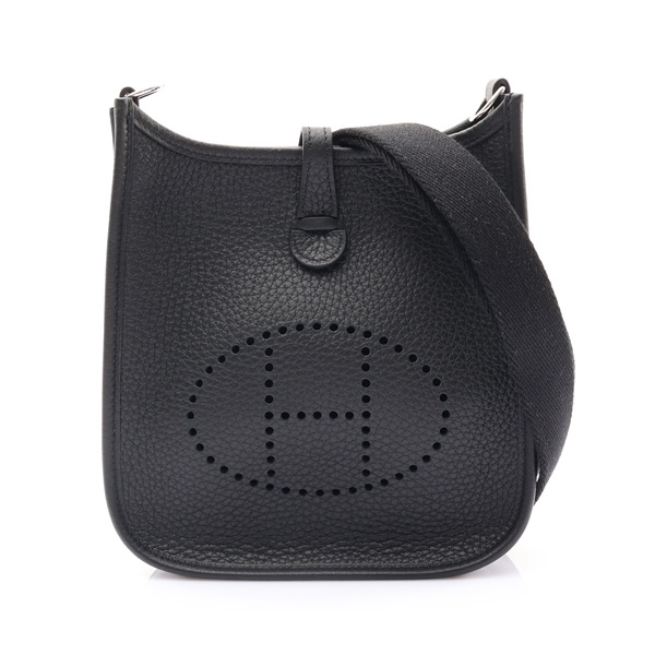 黑色 Clemence牛皮 Mini Evelyne 肩背包 K刻【HERMES 愛馬仕】 H069426CK
