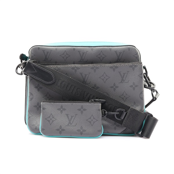 LOUIS VUITTON LV 路易威登 Trio 郵差包 灰/藍色 原花 PVC塗層帆布 M11648 M11648