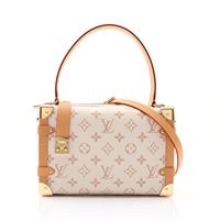 棕色原花 白色帆布 Side Trunk MM 兩用包【LOUIS VUITTON LV 路易威登】 M26287
