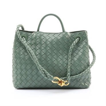 Andiamo 中型包 兩用包 綠色 編織牛皮【BOTTEGA VENETA BV 寶緹嘉】 766016