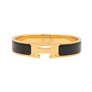 黑色琺瑯 金色鍍金 Clic H 手環【HERMES 愛馬仕】 H700001F