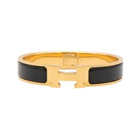Clic H 手環 黑色琺瑯 金色鍍金【HERMES 愛馬仕】 H700001F