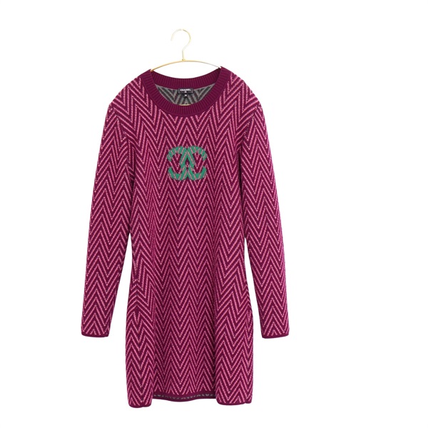 CHANEL 香奈兒 洋裝 紫色 喀什米爾 #38 P71619K10290