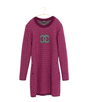 CHANEL 香奈兒 洋裝 紫色 喀什米爾 #38 P71619K10290