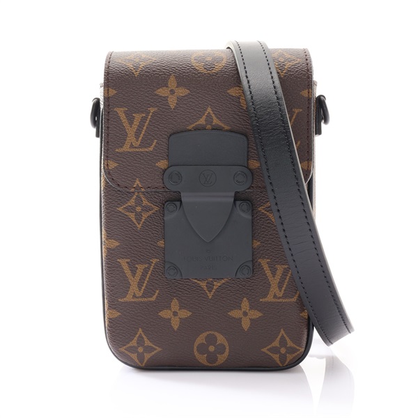 S-Lock 直式隨身錢包 肩背包 棕色 原花帆布【LOUIS VUITTON LV 路易威登】 M81522