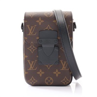 S-Lock 直式隨身錢包 肩背包 棕色 原花帆布【LOUIS VUITTON LV 路易威登】 M81522