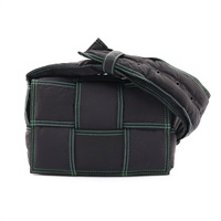 BOTTEGA VENETA BV 寶緹嘉 Small Padded Tech Cassette 肩背包 黑色 綠線 尼龍 755182