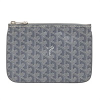 灰色 Goyardine 帆布 收納袋 手拿包【GOYARD 高雅德】