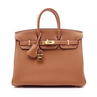 BIRKIN 25 Togo牛皮 柏金包 金棕色 金扣 Z刻 手提包【HERMES 愛馬仕】 H041344CC37