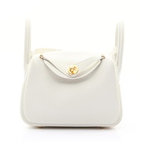 MINI LINDY Clemence牛皮 琳蒂包 新白色 金扣 B刻 肩背包【HERMES 愛馬仕】 H079086CC