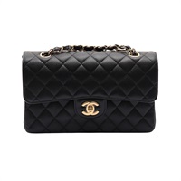 CHANEL 香奈兒 COCO 23 鍊帶肩背包 黑色 荔枝紋牛皮 金扣 A01113 A01113