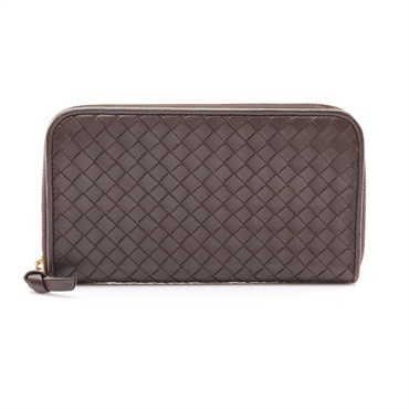BOTTEGA VENETA BV 寶緹嘉 拉鏈長夾 深棕色 編織牛皮 114076 V0013 2040