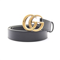 GUCCI 古馳 GG Marmont 皮帶 黑色 牛皮 90 cm 414516