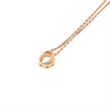 Cartier 卡地亞 Love 項鍊 18K玫瑰金 鑽石 B7013900