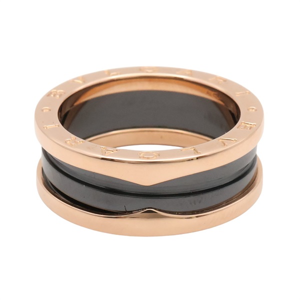 BVLGARI 寶格麗 B.zero1 戒指 56 18K玫瑰金 黑色陶瓷 347050