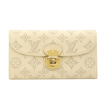 LOUIS VUITTON LV 路易威登 Amelia 三折長夾 米色 原花 Mahina 鏤空小牛皮 M95550