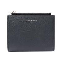 SAINT LAURENT YSL 聖羅蘭 二折 扣式短夾 黑色 牛皮 575789