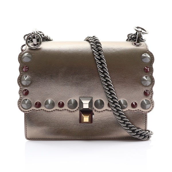 FENDI 芬迪 Kan I Small Catalan Mirror 肩背包 暗青銅色 牛皮 8M0381 OZ8 F01SD
