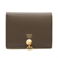 FENDI 芬迪 By The Way 扣式短夾 棕/綠色 牛皮 8M0387 6GM F09YD