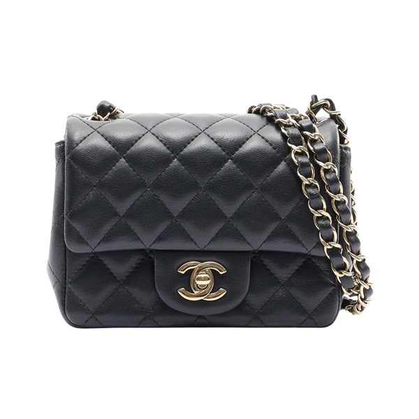 CHANEL 香奈兒 COCO 17 鍊帶 肩背包 黑色 菱格紋羊皮 金釦 A35200