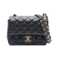 CHANEL 香奈兒 COCO 17 鍊帶 肩背包 黑色 菱格紋羊皮 金釦 A35200