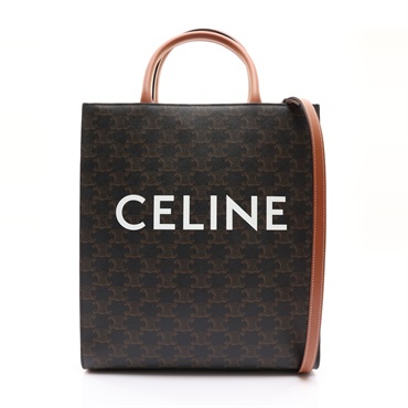 CELINE 賽琳 Vertical Cabas 兩用包 棕色 Triomphe 帆布 191542BZK
