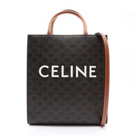 CELINE 賽琳 Vertical Cabas 兩用包 棕色 Triomphe 帆布 191542BZK