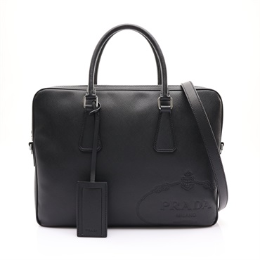 PRADA 普拉達 公事包 兩用包 黑色 Saffiano牛皮 2VE368N