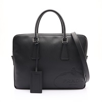 PRADA 普拉達 公事包 兩用包 黑色 Saffiano牛皮 2VE368N