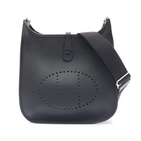 HERMES 愛馬仕 Evelyne 29 肩背包 Clemence牛皮 黑色 銀扣 B刻