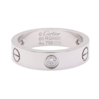 Cartier 卡地亞 Love 3PD 戒指 #60 18K白金 鑽石 CRB4032560