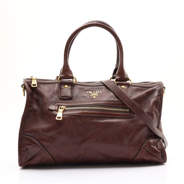 PRADA 普拉達 Cervo Antik 兩用包 深棕色 牛皮 BL0639