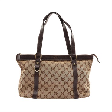 GUCCI 古馳 Abbey 手提包 烏木色 帆布 141470 141470