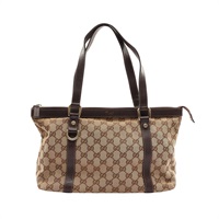 GUCCI 古馳 Abbey 手提包 烏木色 帆布 141470 141470