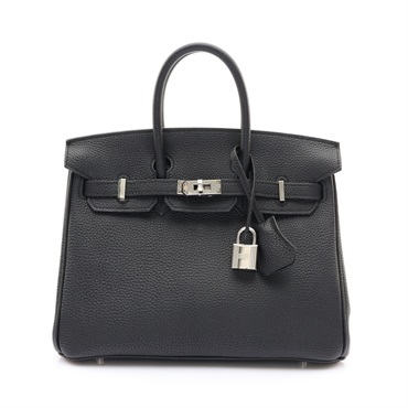 HERMES 愛馬仕 Birkin 25 柏金包 手提包 黑色 Togo牛皮 W刻 銀釦