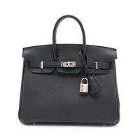 HERMES 愛馬仕 Birkin 25 柏金包 手提包 黑色 Togo牛皮 W刻 銀釦