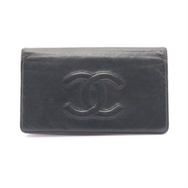 CHANEL 香奈兒 Timeless CC 二折中夾 深灰色羊皮 無卡