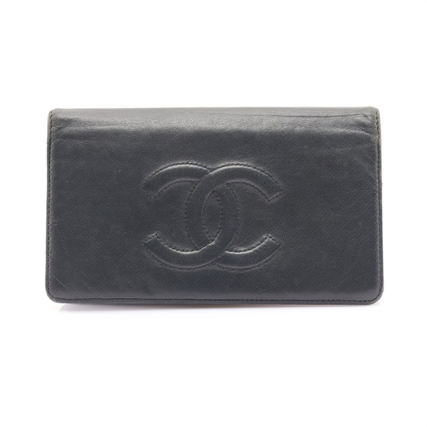 CHANEL 香奈兒 Timeless CC 二折中夾 深灰色羊皮 無卡
